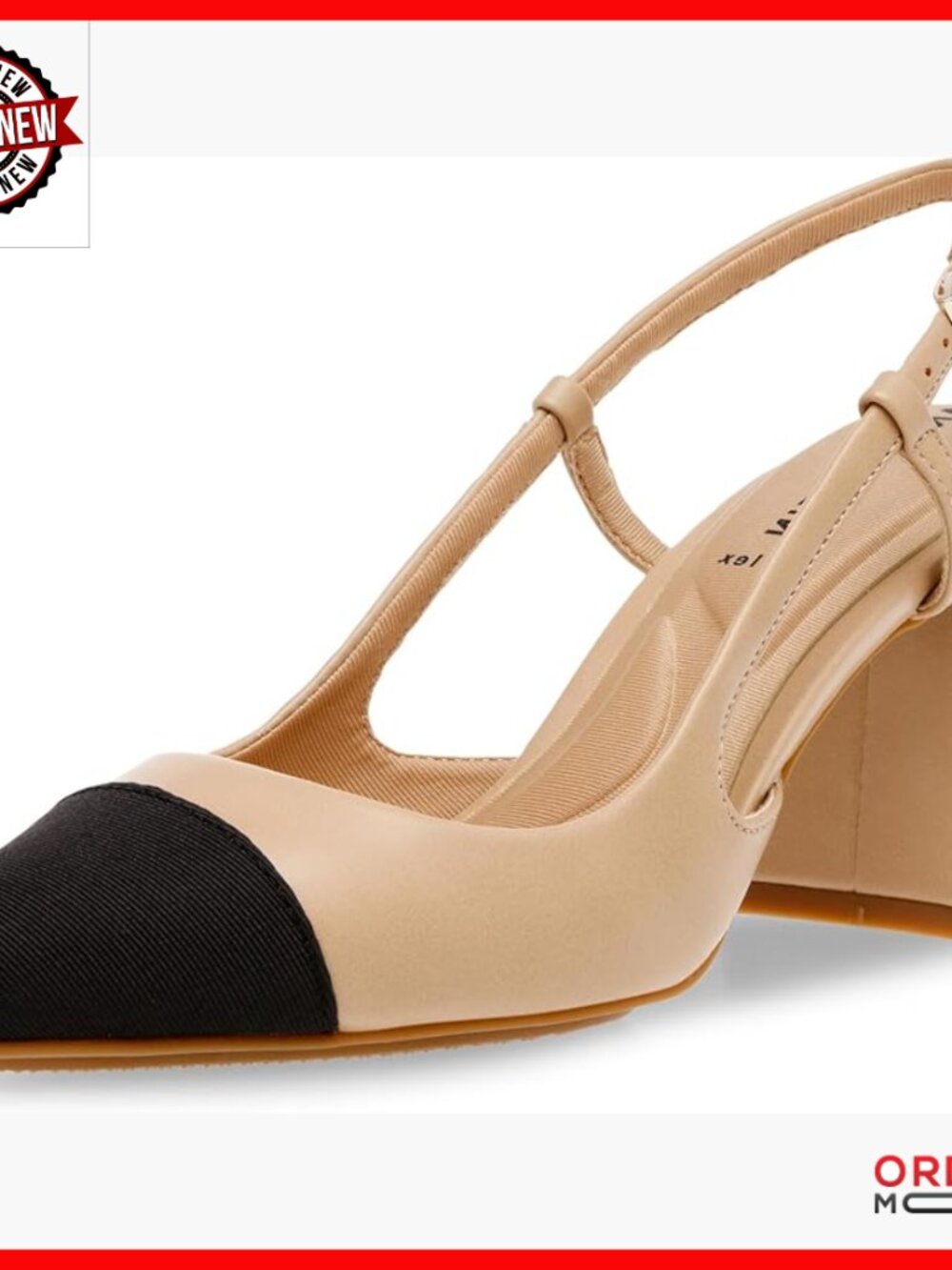 Slingback Pumps with Ankle Buckle, Pointed Toe, iFlex Technology